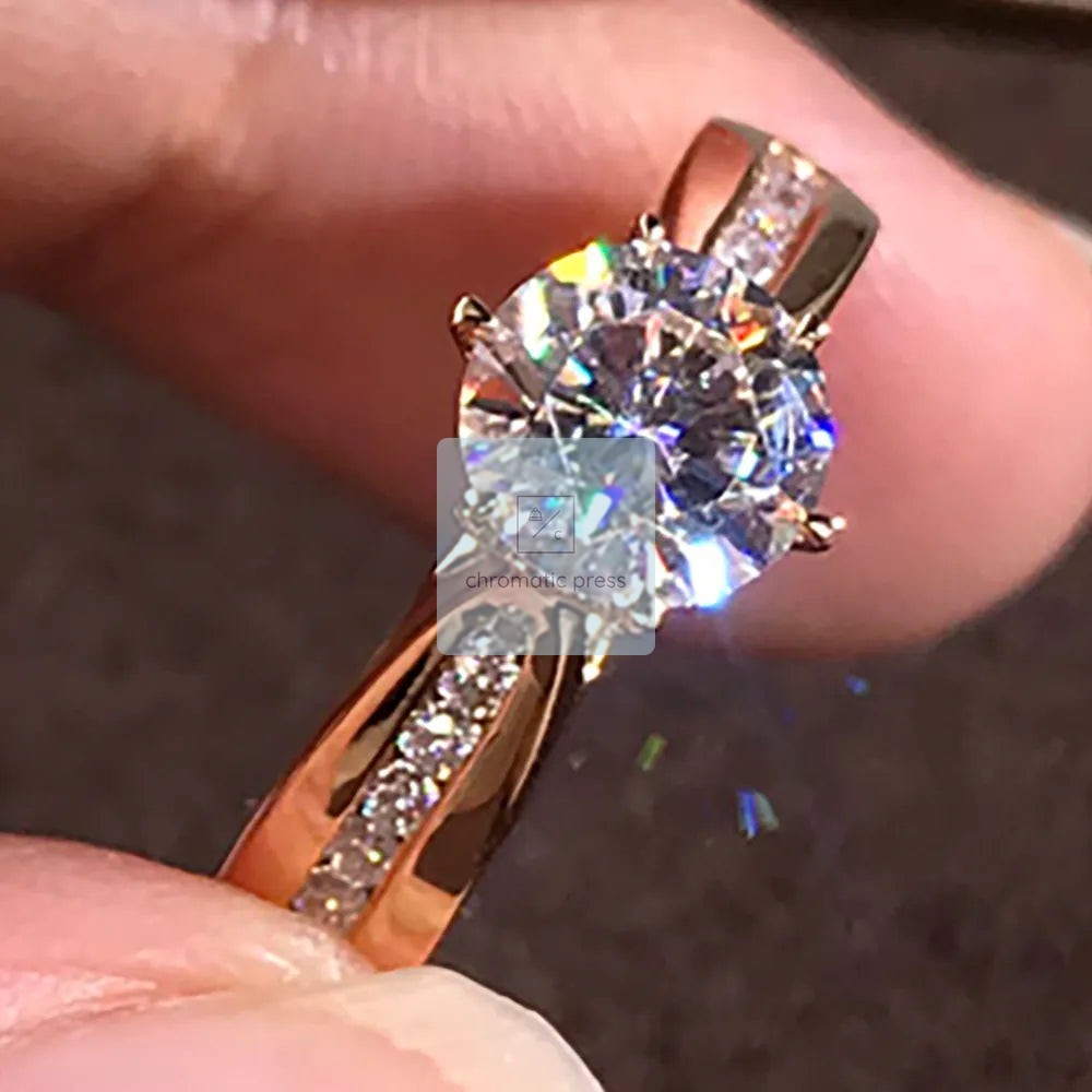Sunlight catches the facets as she extends her hand—that perfect moment when everyone notices the ring.

Elegant moissanite in 18K rose gold that sparkles just like your love story deserves. Customizable carat weights (1-5) mean you get exactly what moves you.

This isn't just jewelry. It's the piece you'll wear to every milestone, every celebration, every ordinary Tuesday that feels extraordinary.

Available now for $643.99 at https://chromatic-press.myshopify.com/products/18k-rose-gold-women-ring-moissanite-diamonds-1-2-3-4-5-carat-round-elegant-wedding-party-engagement-anniversary-ring-trendy1705585951048

#MoissaniteRing #RoseGoldEngagement #WeddingRing #ElegantJewelry #BridalStyle