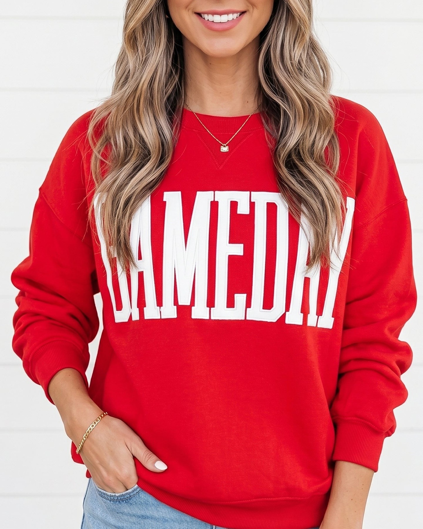 Bold embroidered patches and statement lettering transform this sweatshirt into your new match day essential.

This isn't just another red sweatshirt—it's a confidence boost wrapped in cosy cotton. The relaxed-fit design keeps you comfortable whether you're cheering from the stands or grabbing coffee after. That striking patchwork detail? It's the kind of detail that makes people stop and ask where you got it.

Perfect for autumn layering, casual Fridays, or whenever you want to add personality to your everyday look.

Now at £25.60.

#GamedayStyle #EmbroideredSweatshirt #StatementPiece #CasualFashion #RedSweatshirt