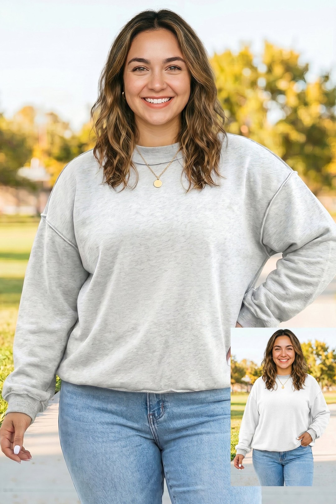 You're standing in front of your wardrobe, holding one sweatshirt that somehow gives you two completely different vibes.

Flip it and go from polished and sleek to edgy with exposed seams — all in one genius piece. Designed to celebrate curves without compromise, this reversible sweatshirt moves with you from morning coffee runs to evening plans. Soft, comfortable, and endlessly versatile.

Get it now for £31.09 and double your styling options.

#PlusSizeStyle #ReversibleSweatshirt #CurveFriendly #TwoWaysToWear #PlusSizeFashion
