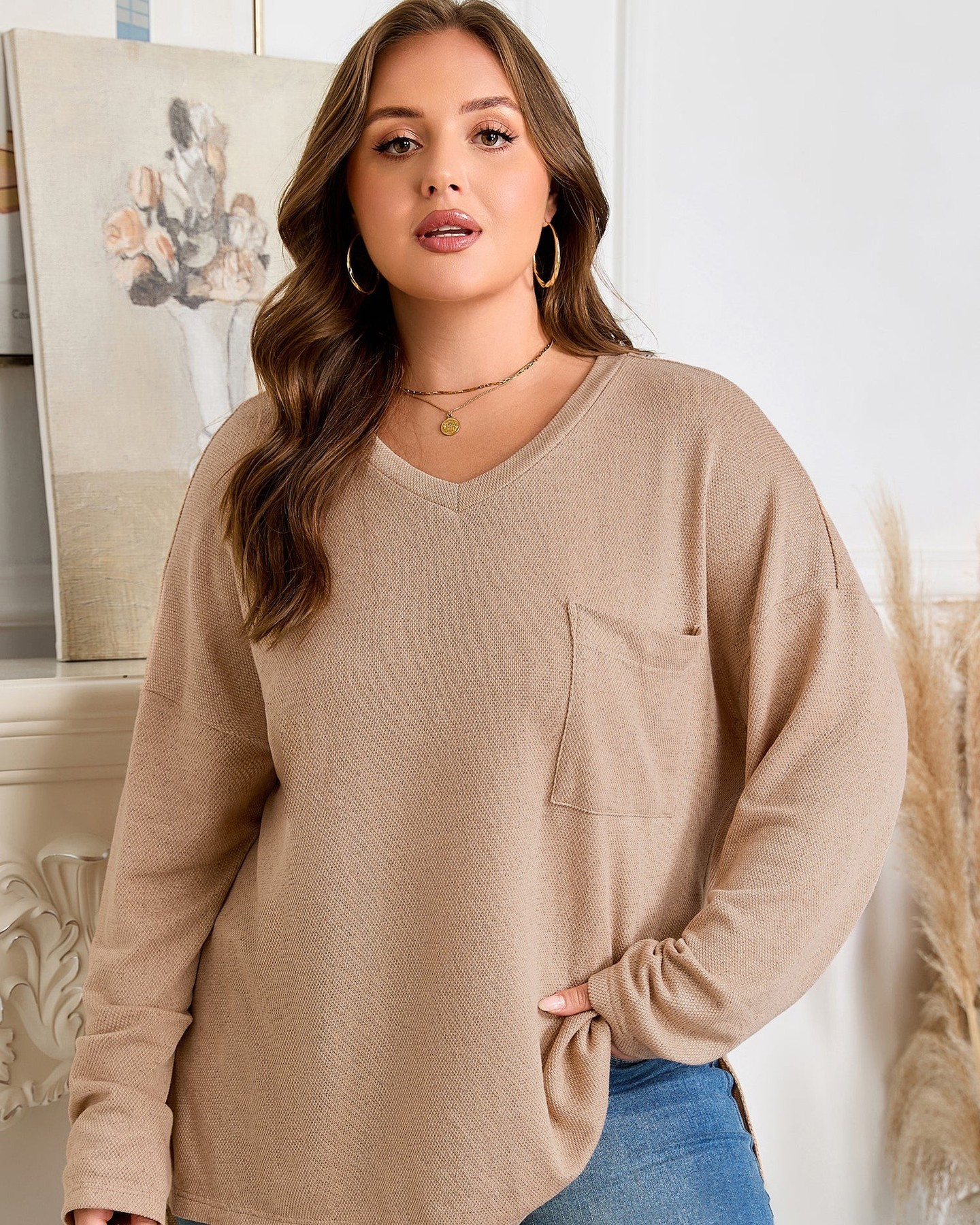 Your comfort deserves better than cramped shoulders and short hems. This drop shoulder knit tunic gives you the relaxed fit you've been craving—with a generous cut that drapes beautifully across the shoulders and tunic length that covers your hips and thighs just right.

Soft knit construction keeps you cozy all day long, while the warm parchment tone pairs with literally everything in your wardrobe. It's the effortless piece that makes getting dressed actually easy.

Now at £26.10.

#PlusSizeStyle #KnitTunic #ComfyFashion #PlusSizeKnitwear #EasyChic