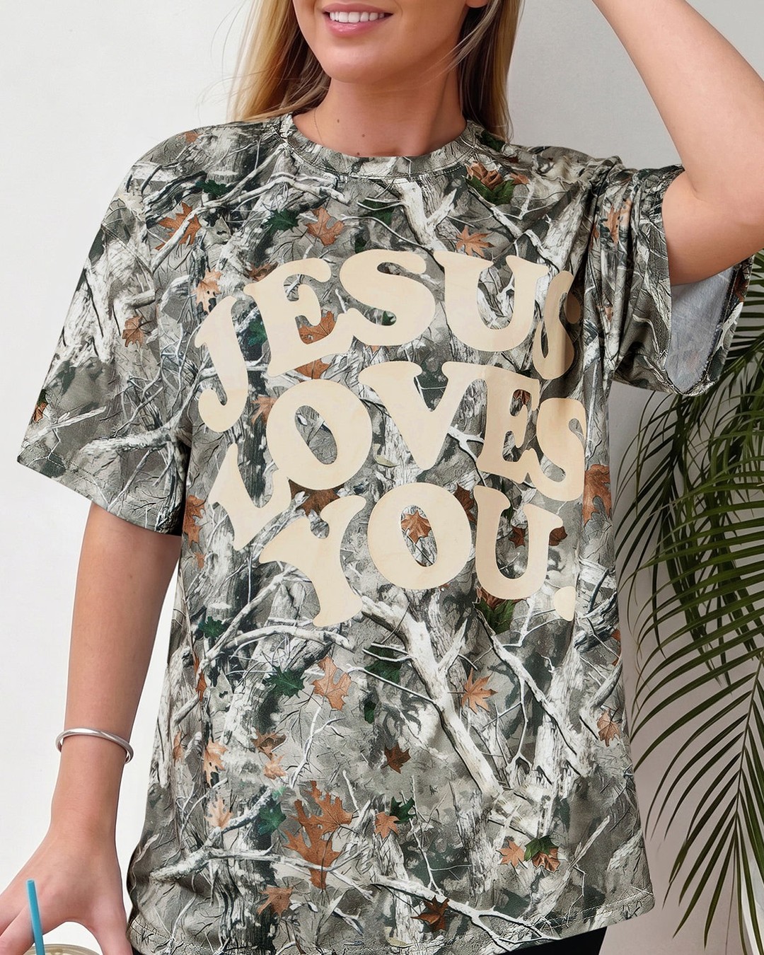 Ever wanted a tee that speaks your values without saying a word?

This camo floral graphic tee combines bold faith inspiration with effortless style. The woodland camo and floral blend creates visual depth, while the relaxed silhouette keeps you comfortable all day long.

Perfect for expressing what matters most through everyday wear. Now at £14.03.

#FaithFashion #GraphicTee #CamoFloral #WomensFashion #LovelikeJesus