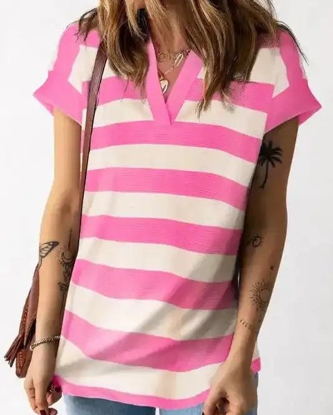 Effortless smart-casual just got easier. This pink striped polo top does the heavy lifting for you — flattering V-neck, delicate cap sleeves, and that perfect polish that works everywhere.

From office to weekend brunch, it transitions seamlessly. The lightweight polyester with stretch means comfort that actually lasts all day.

Now at £22.49.

#PinkPoloTop #CapSleeveTee #SmartCasualStyle #PoloVNeck #WomensFashionUK