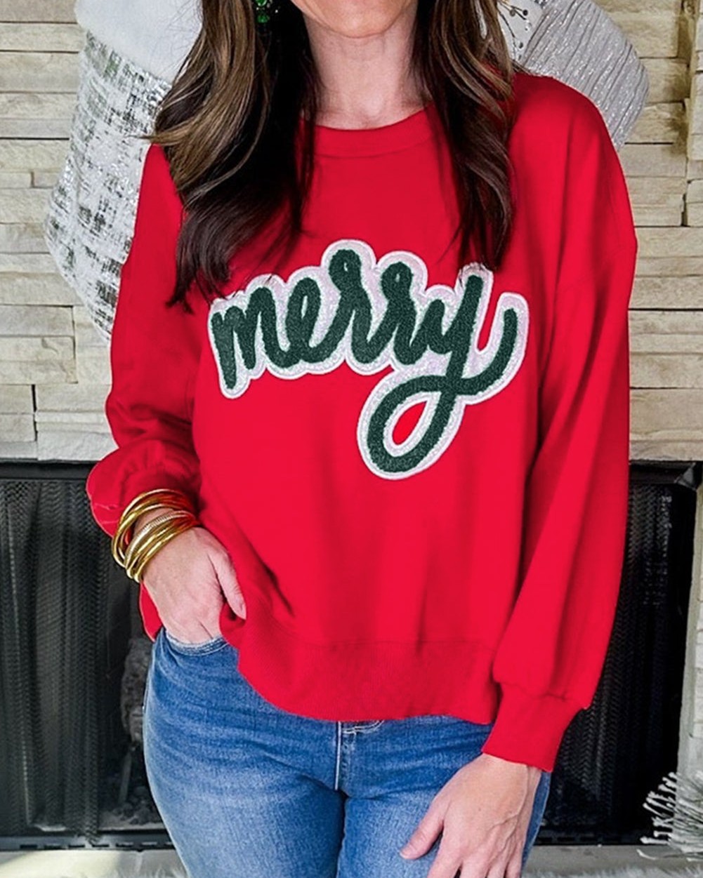 Tinsel thread woven through every inch—this sweatshirt literally shimmers with every move you make.

The fiery red Santa Baby graphic is pure festive attitude. Cosy enough for the sofa, glamorous enough for the party. That metallic shimmer? It catches light beautifully and turns heads without trying.

Get yours now at £26.83 and bring that irreverent holiday sparkle into your wardrobe.

#ChristmasSweatshirt #FestiveStyle #SantaBaby #TinselGlamour #HolidayFashion