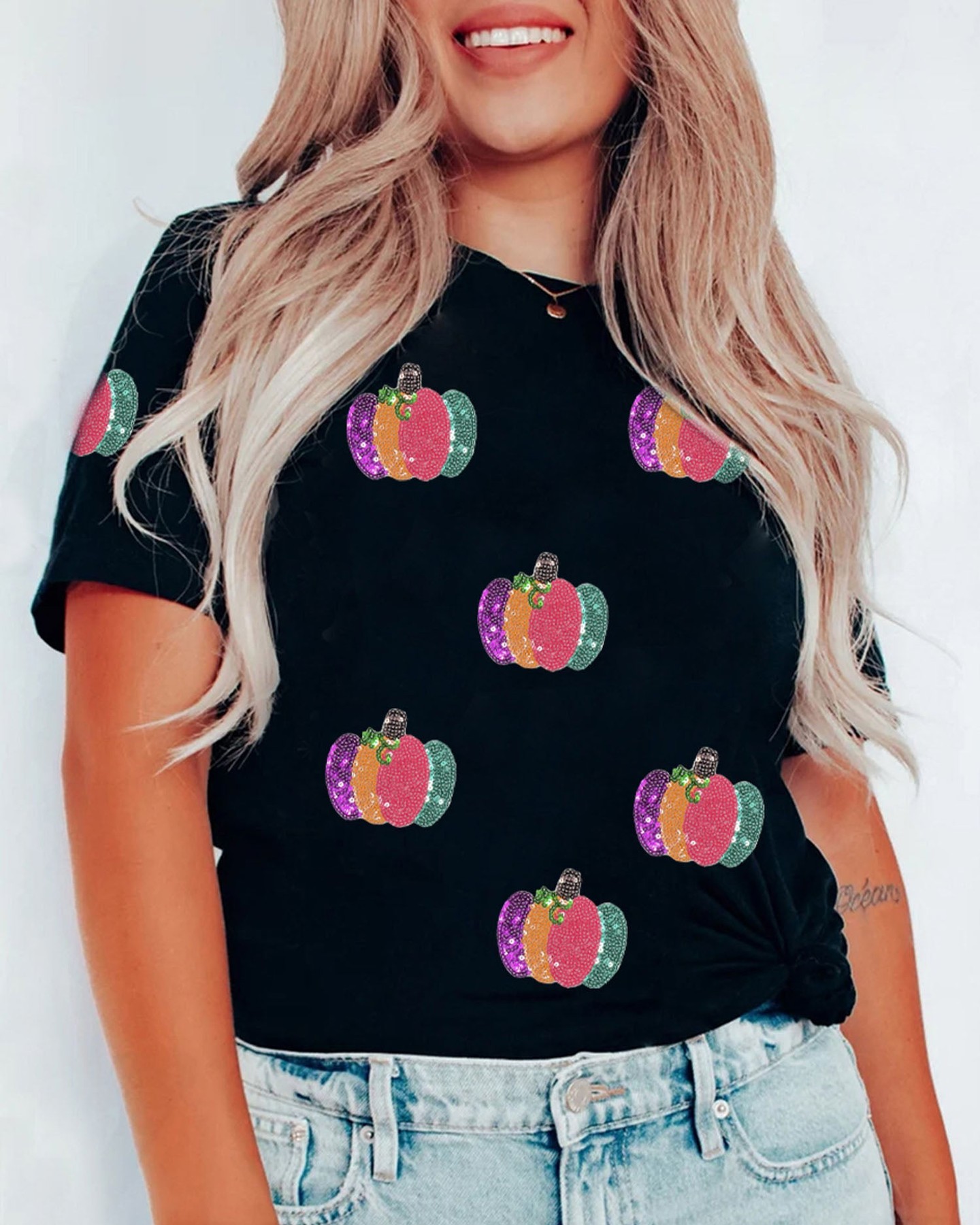 Your autumn look just got a serious upgrade. This sequin pumpkin graphic tee features real sequin embellishment that catches the light and turns heads wherever you go — whether you're hitting the pumpkin patch, heading to a Halloween gathering, or just vibing through fall weekends.

The 3D textural depth of the sequin design photographs beautifully and adds genuine character to any casual outfit. It's not just a tee, it's a statement piece.

Now at £20.29, this eye-catching seasonal essential is yours to own.

#AutumnStyle #SequinPumpkin #HalloweenTee #FallFashion #CasualVibes