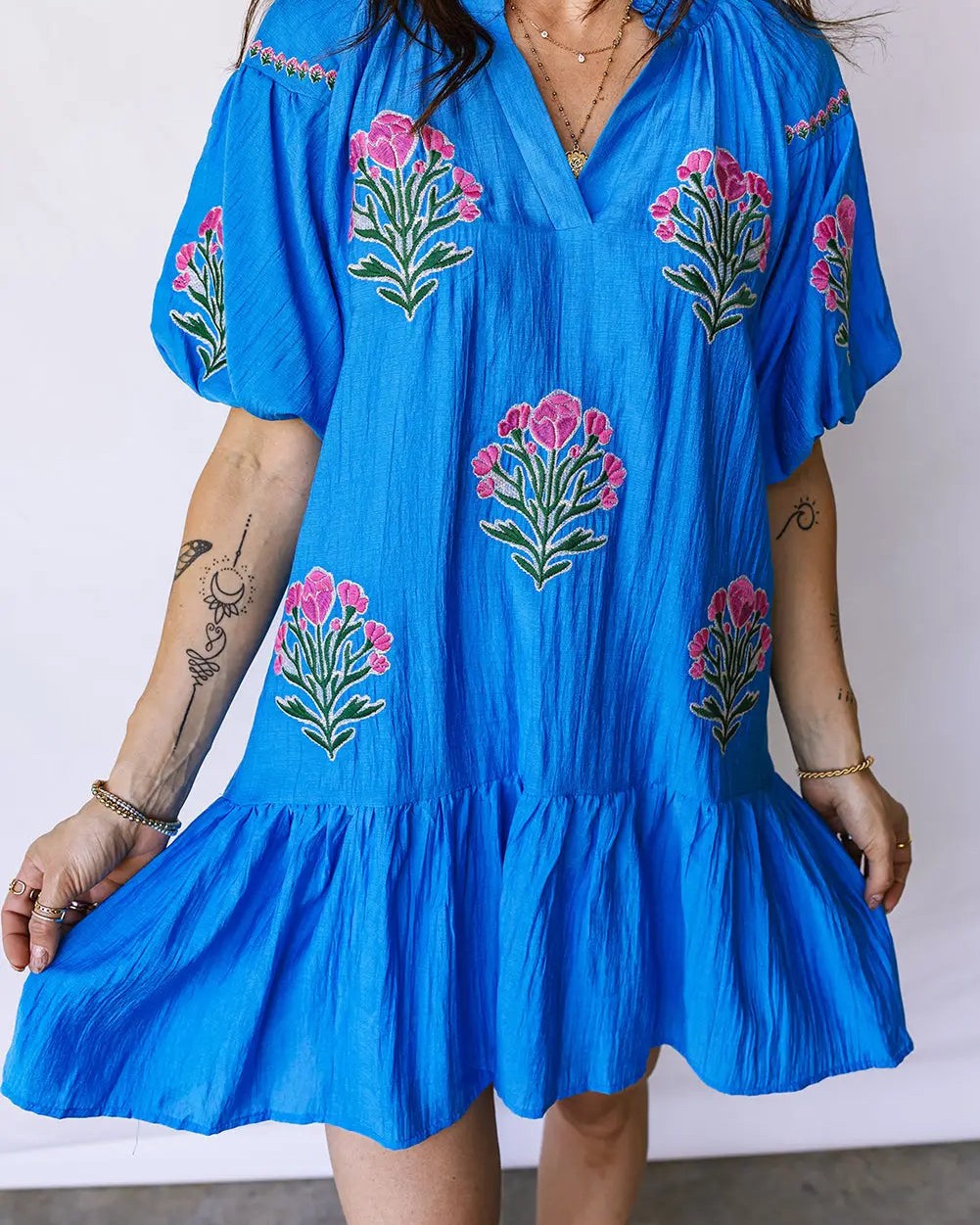 Your wardrobe needs a splash of joy this season.

This multicolour floral doodle midi dress brings hand-drawn charm and free-spirited elegance to every outing. The vibrant botanical print feels artisan and playful, while the striped trim adds graphic definition and the flattering V neckline keeps things effortlessly chic.

Perfect for summer days and holiday moments alike.

Now at £42.85 — grab yours before it's gone.

#FloralDoodleDress #MidiDress #SummerStyle #WomensFashion #FloralPrint
