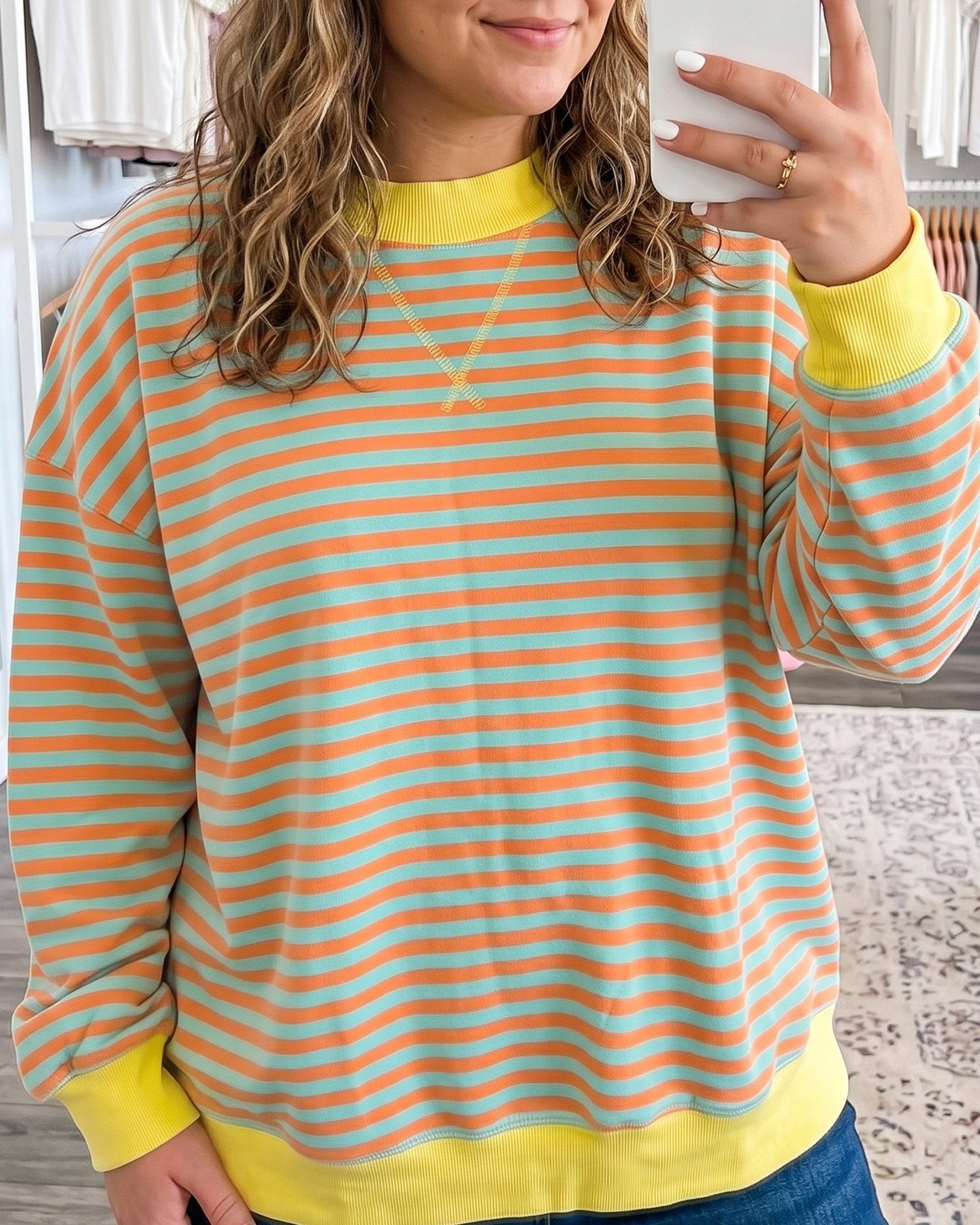 Ever struggle to find a sweatshirt that actually covers everything and looks polished?

This tunic-length sweatshirt delivers full hip coverage with a structured high neck and bold stripe colorblock design. Layer it over leggings or jeans for an effortlessly put-together look that feels both comfortable and intentional.

#PlusSizeFashion #TunicSweatshirt #ColorblockStyle #PlusSizeLoungwear #WomensFashionUK