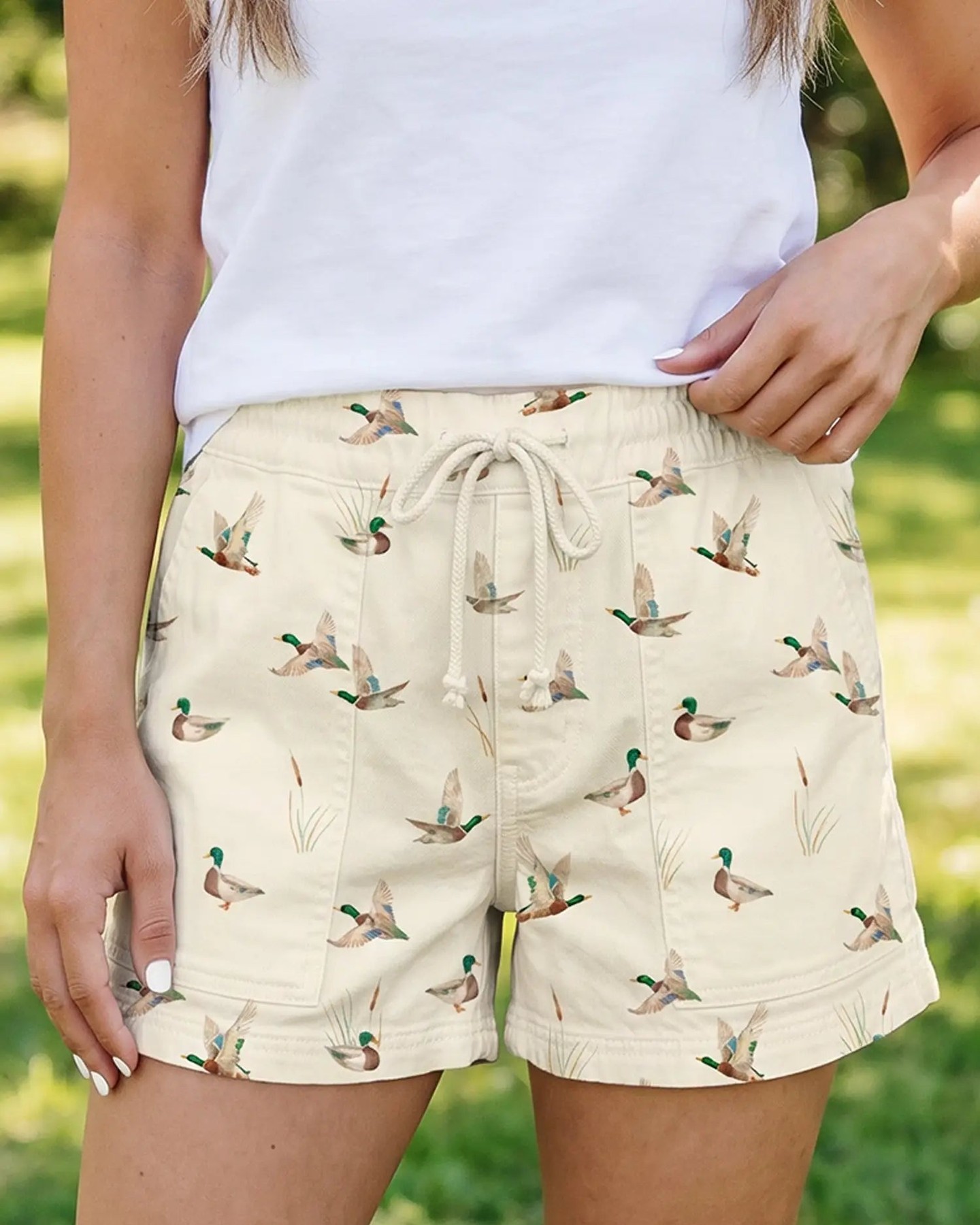Your denim shorts should make people smile — and these absolutely do.

The Duck Print Drawstring Denim Shorts bring playful charm to your summer wardrobe. Featuring a unique, eye-catching duck novelty print on soft beige denim, they're the kind of piece that starts conversations wherever you go.

Perfect for beach days, farmers markets, or just adding a little joy to your casual rotation. The relaxed cut and practical drawstring waist mean you get style that actually feels good to wear.

Now at £39.26, it's the perfect time to grab yours.

Shop here: 

#DuckPrintShorts #DenimShorts #SummerStyle #CasualWear #FunFashion