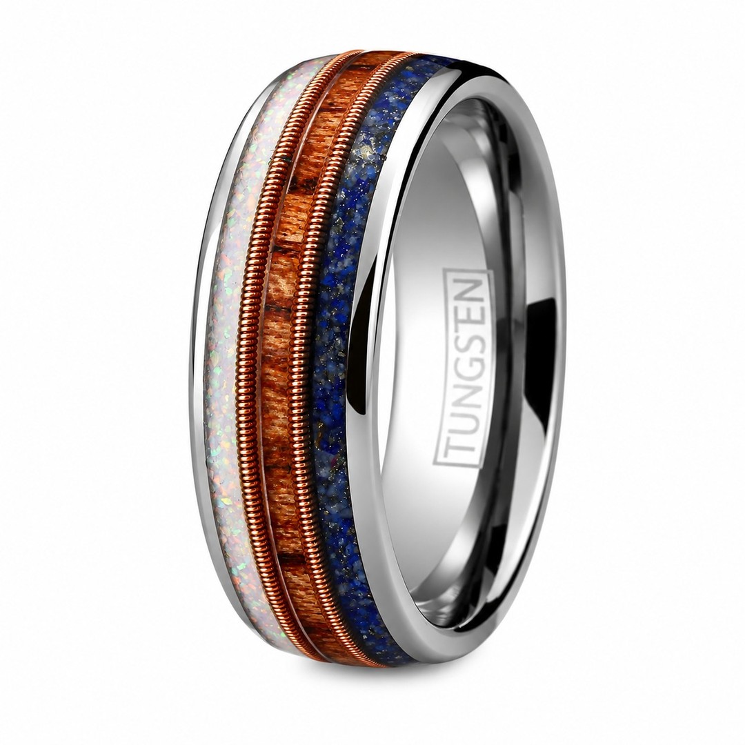 Silver Tungsten Carbide Ring with Blue Lapis Rosewood & Opal with Guitar String for Men

Find your perfect Bible at Christian Outlets!

https://ssdlr.shop/l/6c8def81