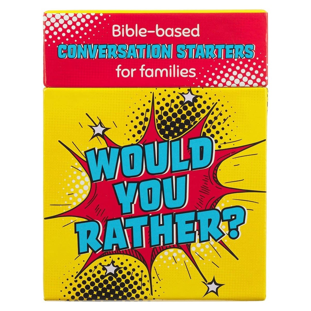 Family game night just got way more fun.

This card game sparks real conversations and genuine laughs with quirky Bible-based questions. 44 heavy cardstock cards packed with "Would You Rather" scenarios that make learning about Scripture feel like playtime, not a lesson.

Perfect for bringing everyone together around the table.

https://ssdlr.shop/l/6c314962

#FamilyGameNight #BibleGames #ChristianGames #FamilyTime #GameNight