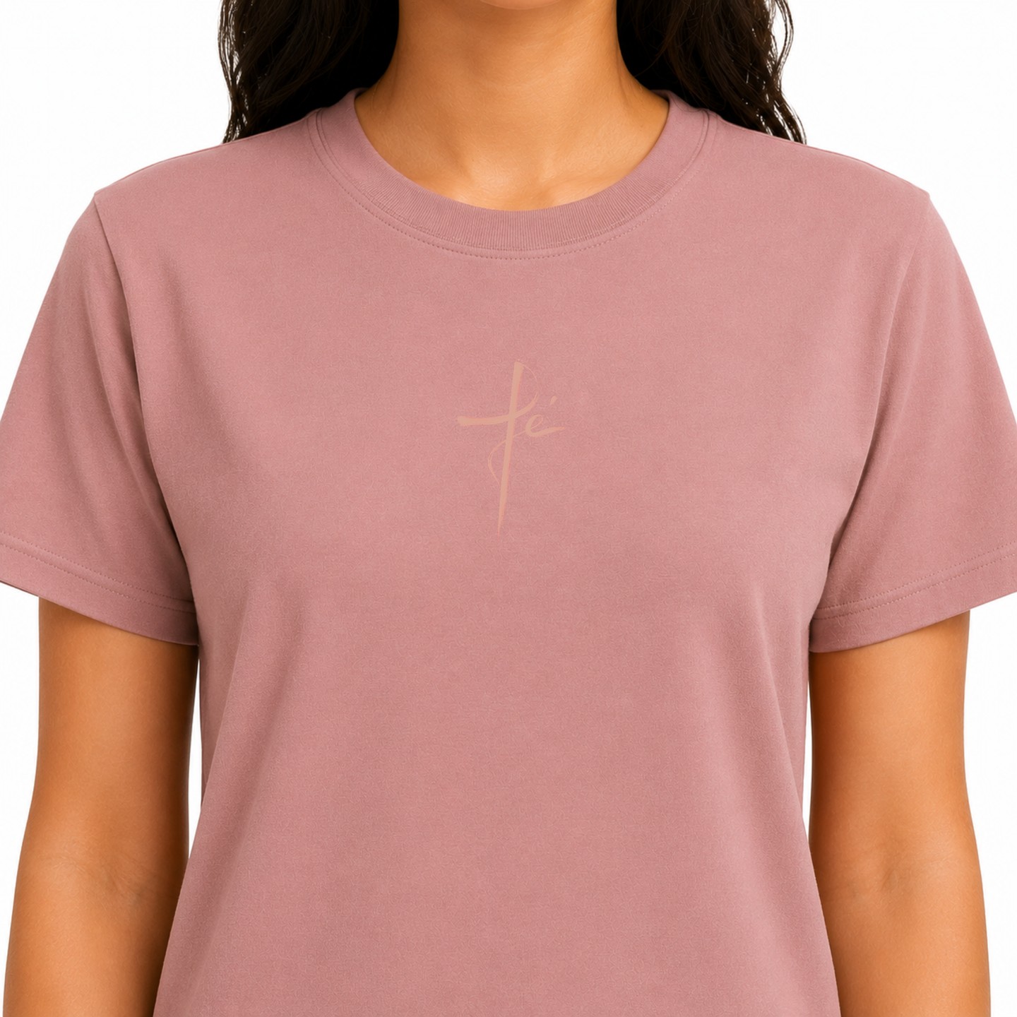 100% cotton means breathable comfort that lasts through every wear.

This Fe Camiseta celebrates your faith with a beautiful cross design spelling out "Fe" in elegant light pink on desert rose. Fade-resistant and shrink-resistant, so your message stays bold season after season.

Available in sizes S-3XL for the perfect fit.

https://ssdlr.shop/l/3da6595c

#ChristianApparel #FaithBased #WomensFashion #ChristianShirts #JesusLoves