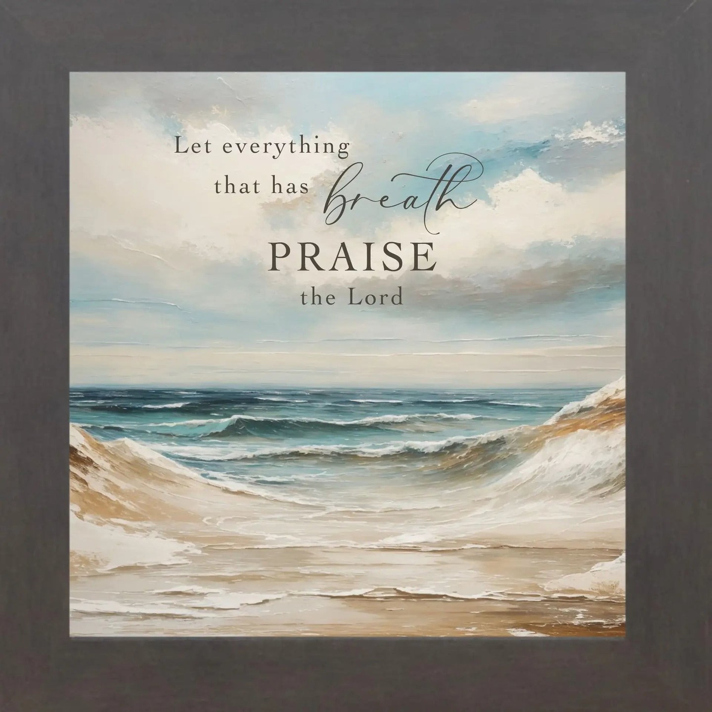 Three size options bring this inspiring message into your space exactly as you envision it.

Let Everything That Has Breath Praise The Lord Christian Art transforms any room with its textured, canvas-like finish—no glass needed. UV protected and moisture resistant, it's built to last. Comes fully framed and ready to hang.

https://ssdlr.shop/l/6b18a47e

#ChristianArt #HomeDecor #WallArt #FaithBased #MadeInUSA
