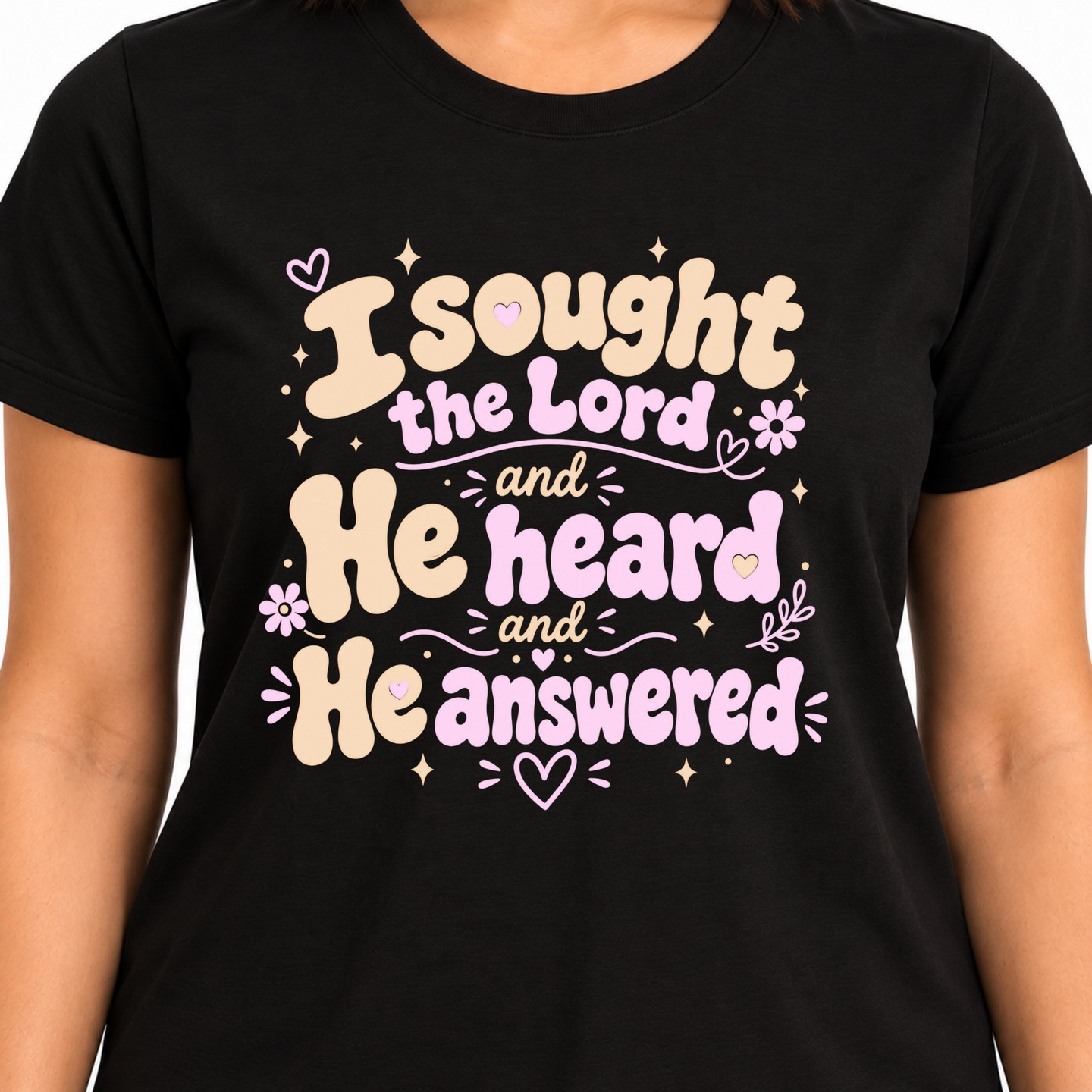 Morning coffee hits different when you're wearing something that speaks to your soul.

The He Answered Women's Christian Shirt in Black combines comfort with purpose. Crafted from a breathable polyester, cotton, and rayon blend, this tee features a beautiful brown and pink screen-printed design that stays vibrant wash after wash—fade and shrink resistant so it holds up to real life.

Available in sizes S-3XL, it's the everyday piece that reminds you what matters most.

https://ssdlr.shop/l/3c53e72c

#ChristianApparel #FaithBased #WomensChristianShirt #JesusShirt #ChristianFashion