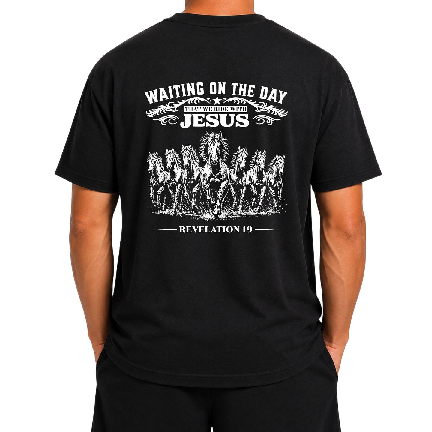 Heavy cotton meets meaningful faith. This oversized tee combines comfort with purpose—fade-resistant, shrink-resistant, and built to last through daily wear and beyond.

The front features the Christian Outlets logo, while the back displays "Waiting on the day that we ride with Jesus" and Revelation 19 with white horses in bold white screen print.

Available in sizes S-3XL.

https://ssdlr.shop/l/275cd2c7

#ChristianApparel #FaithBased #ChristianShirts #JesusChrist #RevelationStyle