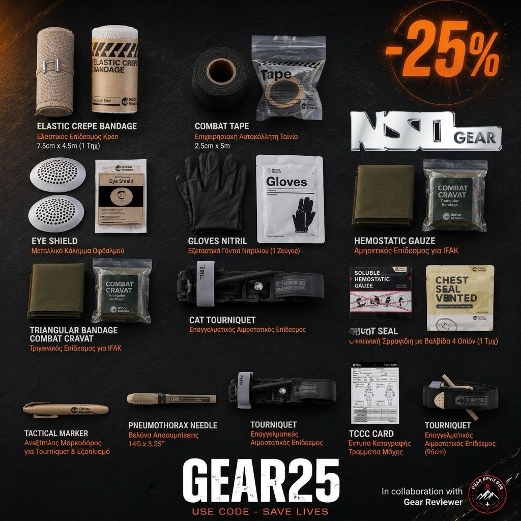 🔥 SPECIAL TACTICAL OFFER | GEAR REVIEWER COLLAB 🔥

Εξοπλίσου με τον πιο αξιόπιστο ιατρικό & tactical εξοπλισμό της αγοράς! ⚡

Σε συνεργασία με τον Gear Reviewer (@gear_reviewer_), σου προσφέρουμε -25% έκπτωση σε όλη τη σειρά Tactical First Aid!

Η προσφορά ισχύει μέχρι τέλος Αυγούστου!

🎟️ Χρησιμοποίησε τον κωδικό: GEAR25 στο checkout.

📍 Ακολούθησε τον @gear_reviewer_ Reviewer για αναλυτικά reviews & δοκιμές εξοπλισμού:
• Instagram: @gear_reviewer_ 
• YouTube: Kostas Simeonidis
• Facebook: Gear Reviewer Page
• Threads: @gear_reviewer_

👇 Swipe Up / Πατήστε το link στη βιογραφία για να προλάβετε την προσφορά!

#TacticalGear #GearReviewer #EverydayCarry #EDC #TacticalMedical FirstAid Gear25 Offer StoryAd
