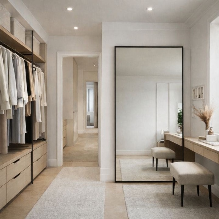 Sunlight floods the room and catches the edge of something architectural—a mirror that doesn't just reflect, it transforms.

The Takara's matte black steel frame brings intentional scale to any space. Whether you're anchoring a minimalist bedroom or defining an open-plan area, this 180x90cm statement piece adds depth and symmetry that elevates the entire room.

https://jobuhome.com/products/takara-full-length-leaner-black-metal-rectangle-mirror-180cm-x-90cm

#StatementMirror #ModernInteriors #InteriorDesign #MinimalistHome #DesignLed