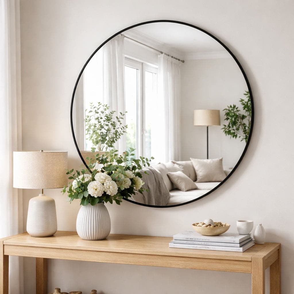 90cm of pure visual impact.

The Rei round mirror transforms any space with its bold black frame and generous diameter. Perfect for amplifying natural light and creating depth in hallways, living rooms, bedrooms, and bathrooms.

https://jobuhome.com/products/rei-large-round-black-metal-circle-mirror-90cm-x

#RoundMirror #ModernDesign #InteriorStyle #WallMirror #HomeDecor