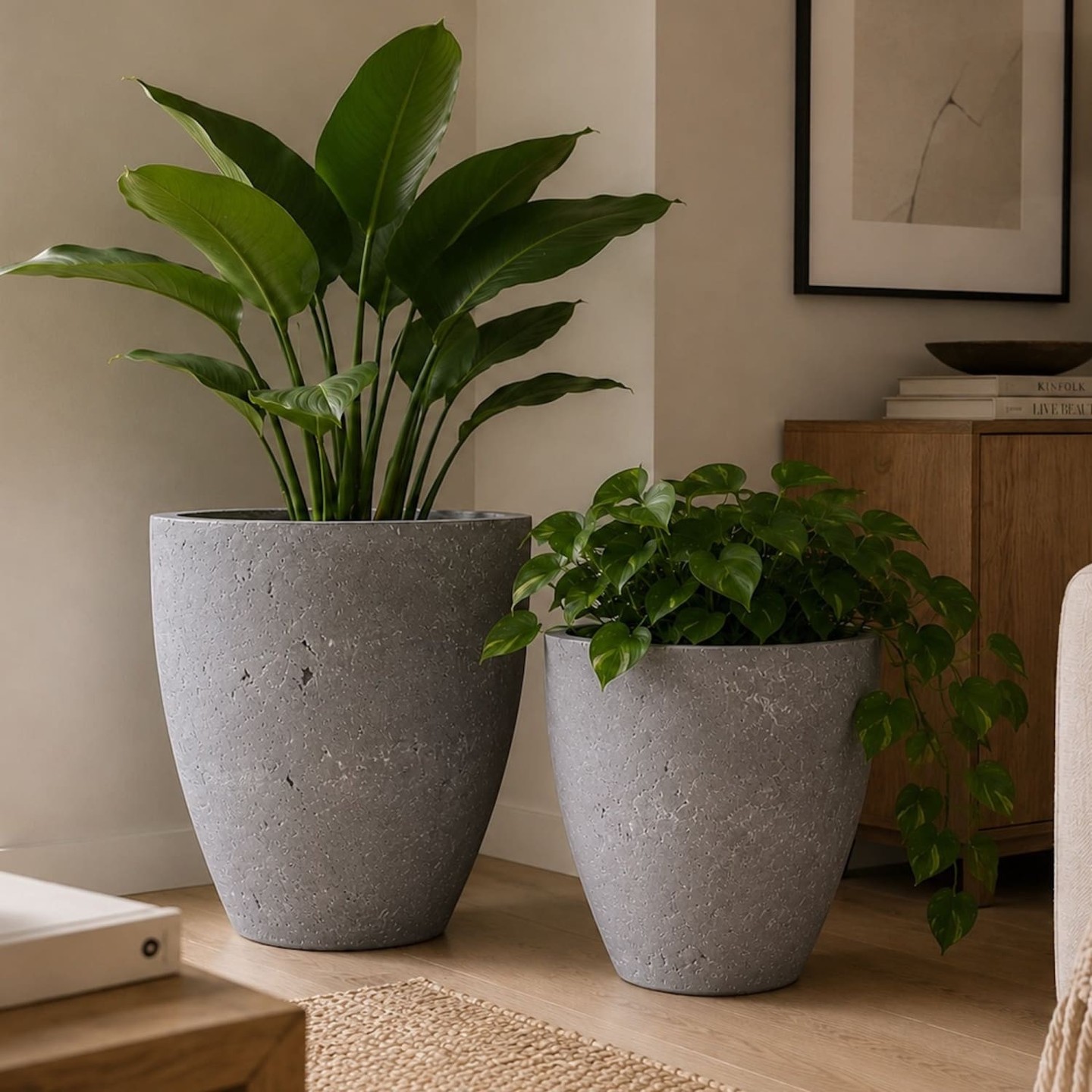 Concrete planters transform any space into a curated garden oasis. The Vessara Onyx Dusk set gives you two perfectly matched sizes to layer, stack, or scatter—creating instant visual impact without the fuss.

These charcoal beauties work indoors or out. Pair them on your patio, frame your entrance, or style your living room with effortless sophistication. Now at £259.95 for the complete set.

https://jobuhome.com/products/vessara-set-of-2-onyx-dusk-concrete-vase-planter-set-vase-plant-pot-nest

#ConcreteVase #PlantPots #HomeDecor #PatioStyle #GardenPlanting