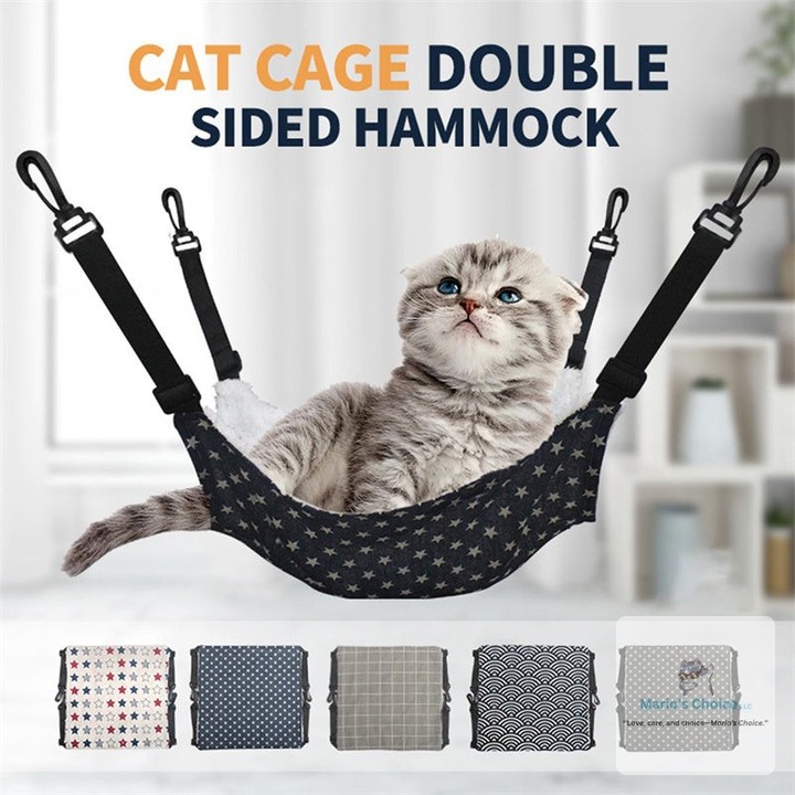 Your cat stretches out and melts into the softest spot in the house.

This reversible hammock gives them the cozy retreat they crave—plush fleece for winter warmth, breathable canvas for summer cool. Adjustable straps mean it fits anywhere: cages, chairs, or frames.

#CatHammock #CatFurniture #PetComfort #CozyPets #CatBed