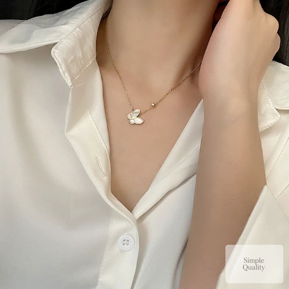A butterfly symbolizes transformation and beauty. 

This Women's Necklace with Butterfly Pendant captures that elegance perfectly. Crafted from gold-plated alloy and mother of pearl, it’s a stunning addition to any outfit. 

Elevate your style effortlessly! 

https://simplequality.org/products/womens-necklace-with-butterfly-pedant 

#FashionJewelry #WomensFashion #GiftIdea #Necklace #FashionAccessories