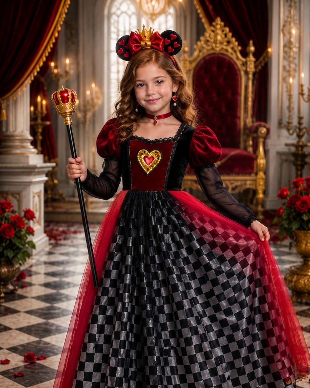 She steps into the throne room and suddenly she's ruling the kingdom with a scepter in hand and a crown upon her head.

This complete Queen of Hearts set has everything—the stunning checkered tutu dress, glittering crown, and regal scepter. One outfit, endless royal adventures.

https://ssdlr.shop/l/20e7181b

#QueenOfHearts #DressUpMagic #WonderlandCostume #TwirlyWorthy ✨👑